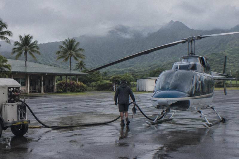 Helicopter over Canyon and Falls