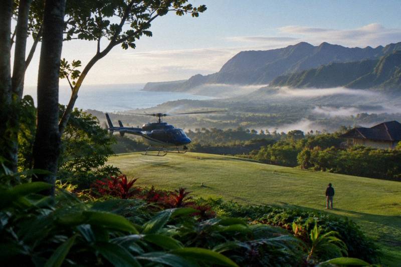 Princeville Departure Helicopter