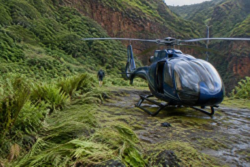 Helicopter with Canyon Landing