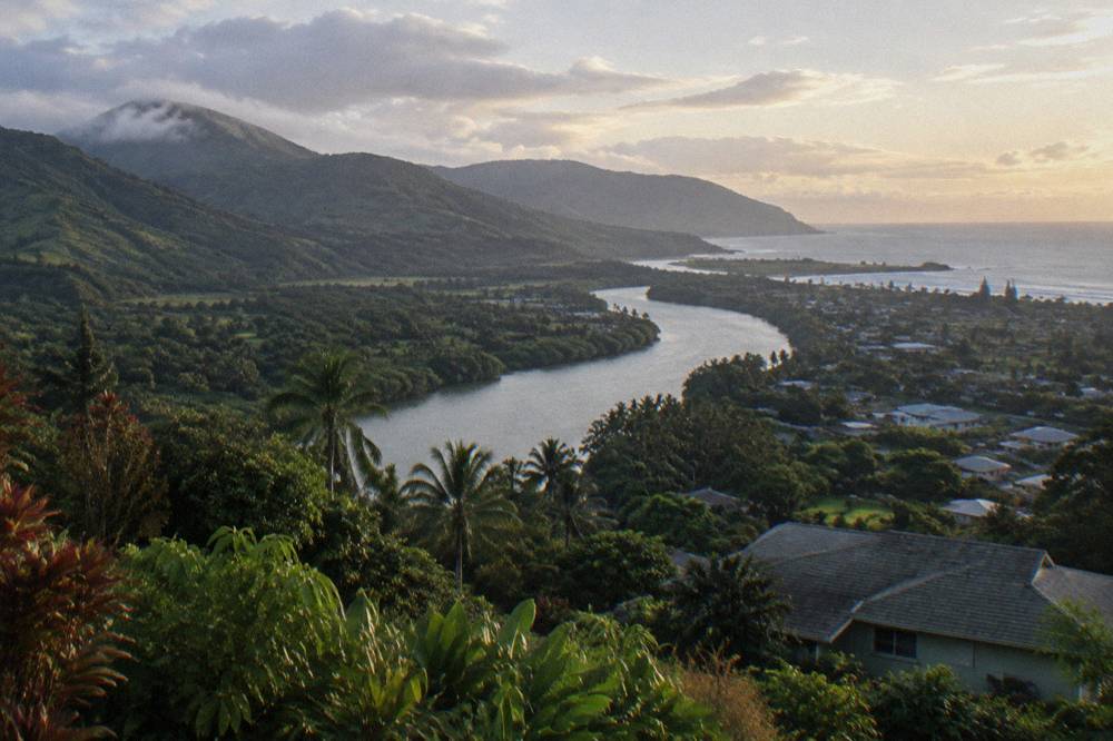 Wailua River winding through a green jungle valley on Kauai's east side